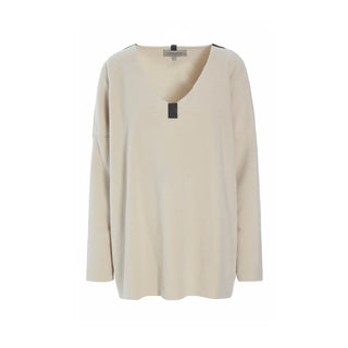 Henriette Steffensen Fleece V-Neck Sweater in Kit cream