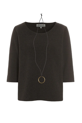 Henriette Steffensen Blouse in Chocolate necklace included