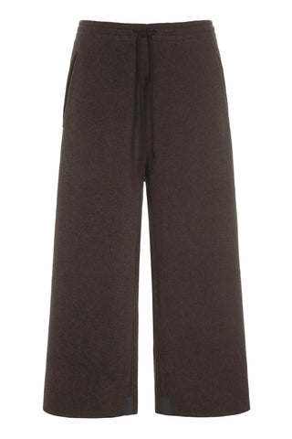 Henriette Steffensen Flare Trousers 3/4 Length in Chocolate brown loose fit