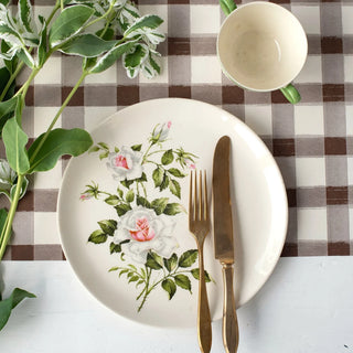 Hester & Cook Brown Painted Check Runner