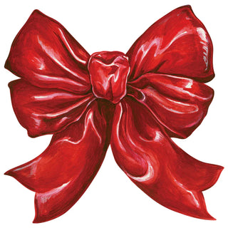 A die-cut red bow-shaped placemat.