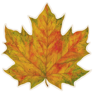 Hester & Cook Die-Cut Fall Leaf Placemats maple leaf orange green yellow red autumn table top