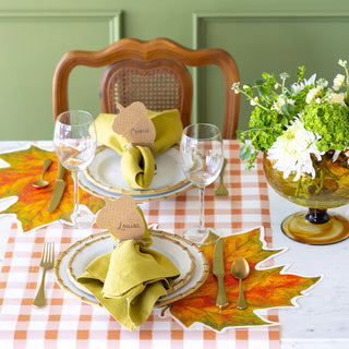 Hester & Cook Die-Cut Fall Leaf Placemats orange red green yellow maple autumn