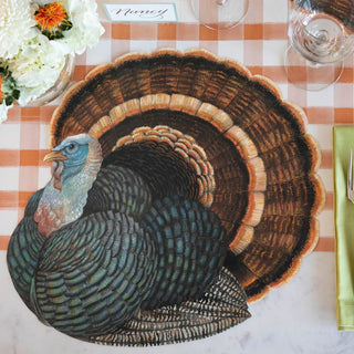 Hester & Cook Die-Cut Heritage Turkey Placemats Thanksgiving brown black