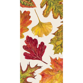 Hester & Cook Fall Foliage Guest Napkins tree leaf orange red green yellow autumn leaves oak maple gingko
