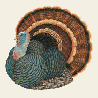 Hester & Cook Heritage Turkey Cocktail Napkins Thanksgiving brown black