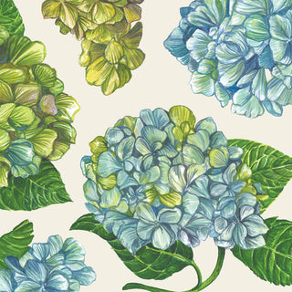 Hester & Cook Hydrangea Cocktail Napkins green and blue