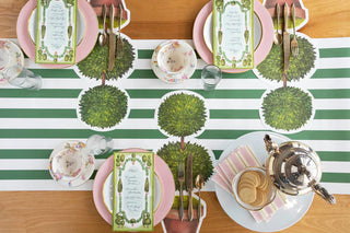 Green and pink table scape 