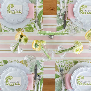 Pink white and green table scape