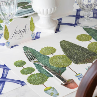 Table scape including Hester & Cook Topiary Garden Placemats
