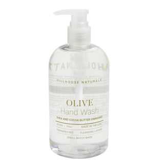 Bottle of Hillhouse Naturals Olive Hand Wash on a white background