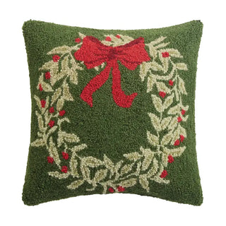 Holiday Wreath Green Hook Pillow