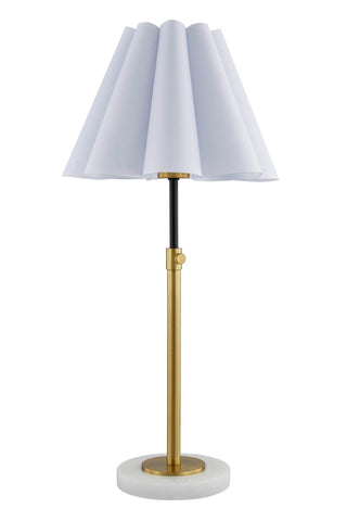 Hollis Buffet Lamp white scallop shade gold