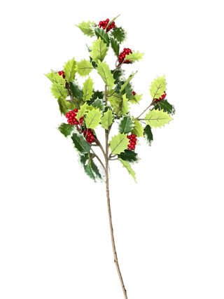 Holly and Red Berry Spray 37"