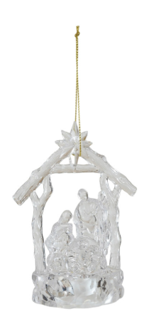 Holy Family Ornament with LED Light Assorted nativity star