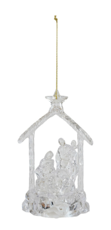 Holy Family Ornament with LED Light Assorted traditional five point star nativity