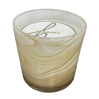House to Home Creations Citrus Burst Candle in Tan/Cream Swirl