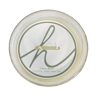 House to Home Creations Citrus Burst Candle in Tan/Cream Swirl