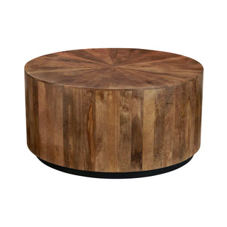 Hudson Cocktail Table rustic wood grain medium stain metal base