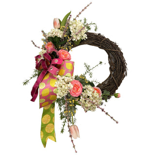 Hydrangea  & Tulip Wreath