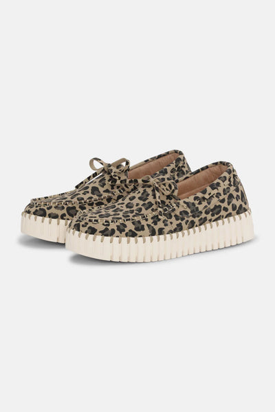 Ilse Jacobsen Tulip 3073 Leo Platform Loafer Latte with White Sole