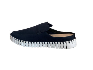Navy shoe mule style. 