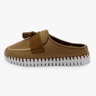 Ilse Jacobsen Wool Tassel Mule, Cashew with White Sole