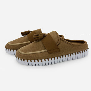 Ilse Jacobsen Wool Tassel Mule, Cashew with White Sole