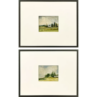 In the Meadows II Artwork Assorted green blue tree barn sky