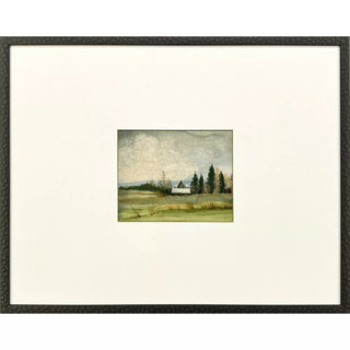 In the Meadows II Artwork Assorted green blue sky tree barn field landscape farm