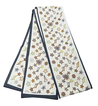Ivory/Multi Print Narrow Scarf