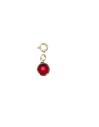 January Birthstone Clip Charm, red stone 