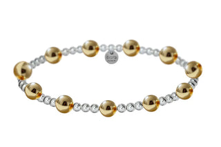 Jasmine 2-Tone 14K Gold Filled Beaded Bracelet hypoallergenic nickel free waterproof tarnish free