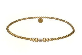 Jenna 14K Gold Filled with Pearl Beaded Bracelet hypoallergenic nickel free waterproof tarnish free