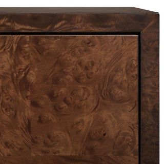 Jethro 2-Door Cabinet gold burl veneer geometric square 