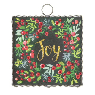 Joy Wreath Mini Metal Art