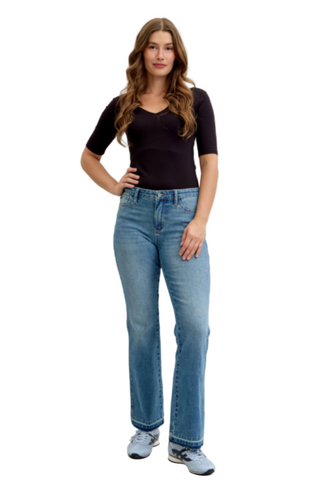 Judy Blue Mid Rise Bootcut Tummy Control Release Hem Jeans