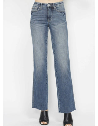 Judy Blue Mid Rise Tummy Control Straight Jeans