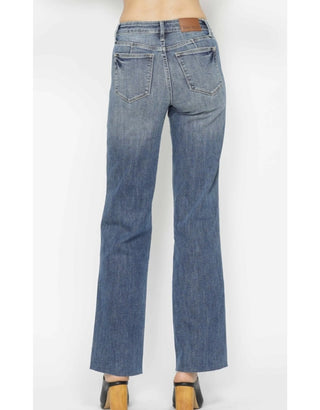 Judy Blue Mid Rise Tummy Control Straight Jeans
