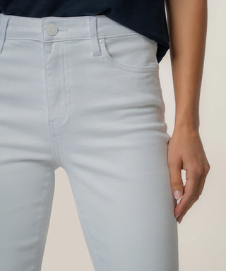 Kut Kelsey High Rise Ankle Flare with Raw Hem in Optic White