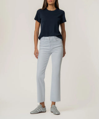 Kut Kelsey High Rise Ankle Flare with Raw Hem in Optic White