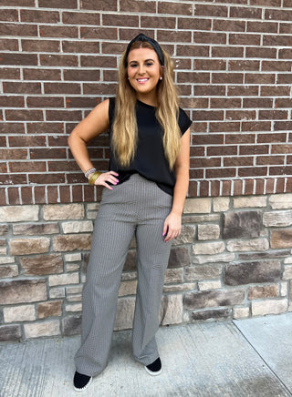 Karen Kane Checked Pants, dress pants, trousers, plaid pants 