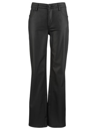 Kut Kelly High Rise Fab Ab Kick Flare with Inset Leg, Matte Black