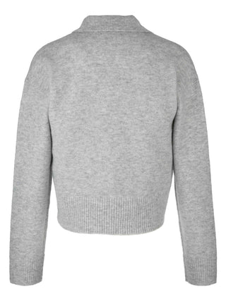 Kut Lilia Button Front Long Sleeve Sweater in Heather Grey