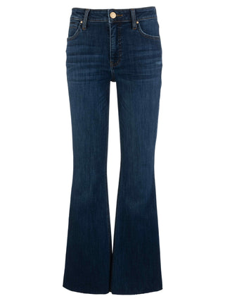 Kut Stella High Rise Flare Jeans with Raw Hem in Royalty dark wash