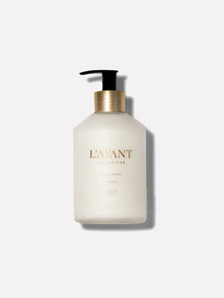 L'AVANT fresh linen hand lotion bottle on a white background