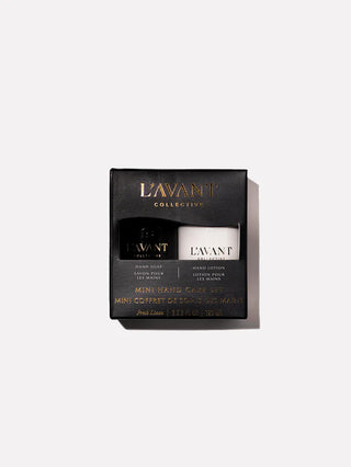 L'Avant mini hand care set in a black box on a light gray background