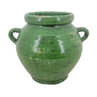 Lafayette Vase Medium
A green glazed ceramic planter pot with two side handles