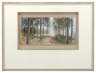 Lansing Framed Art Assorted path through trees edge of water greens browns