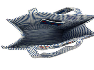 Large Blue Quilted Tote